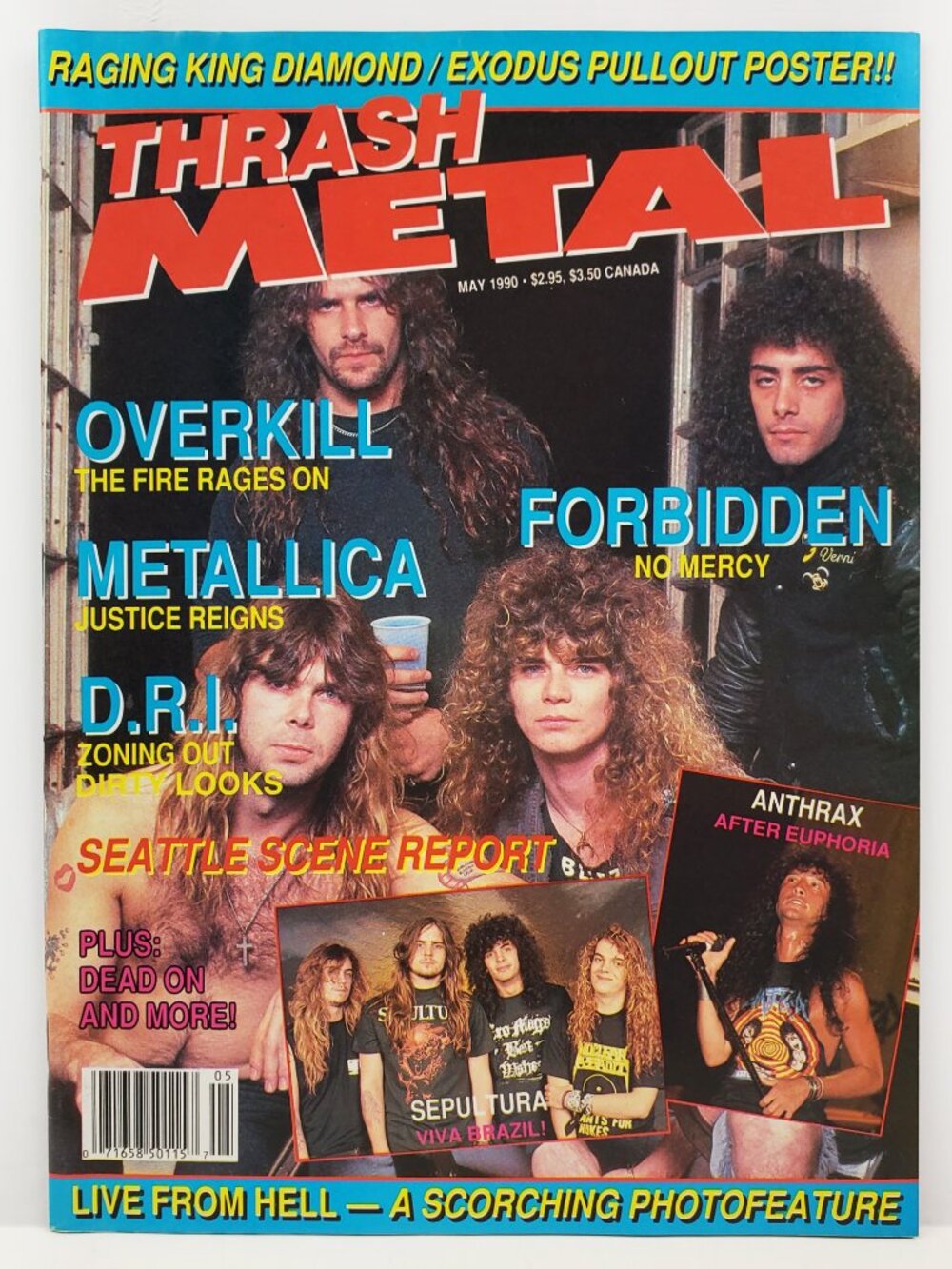 Thrash Metal Magazine Vintage 1990 Metallica Anthrax Soundgarden DRI Sepultura